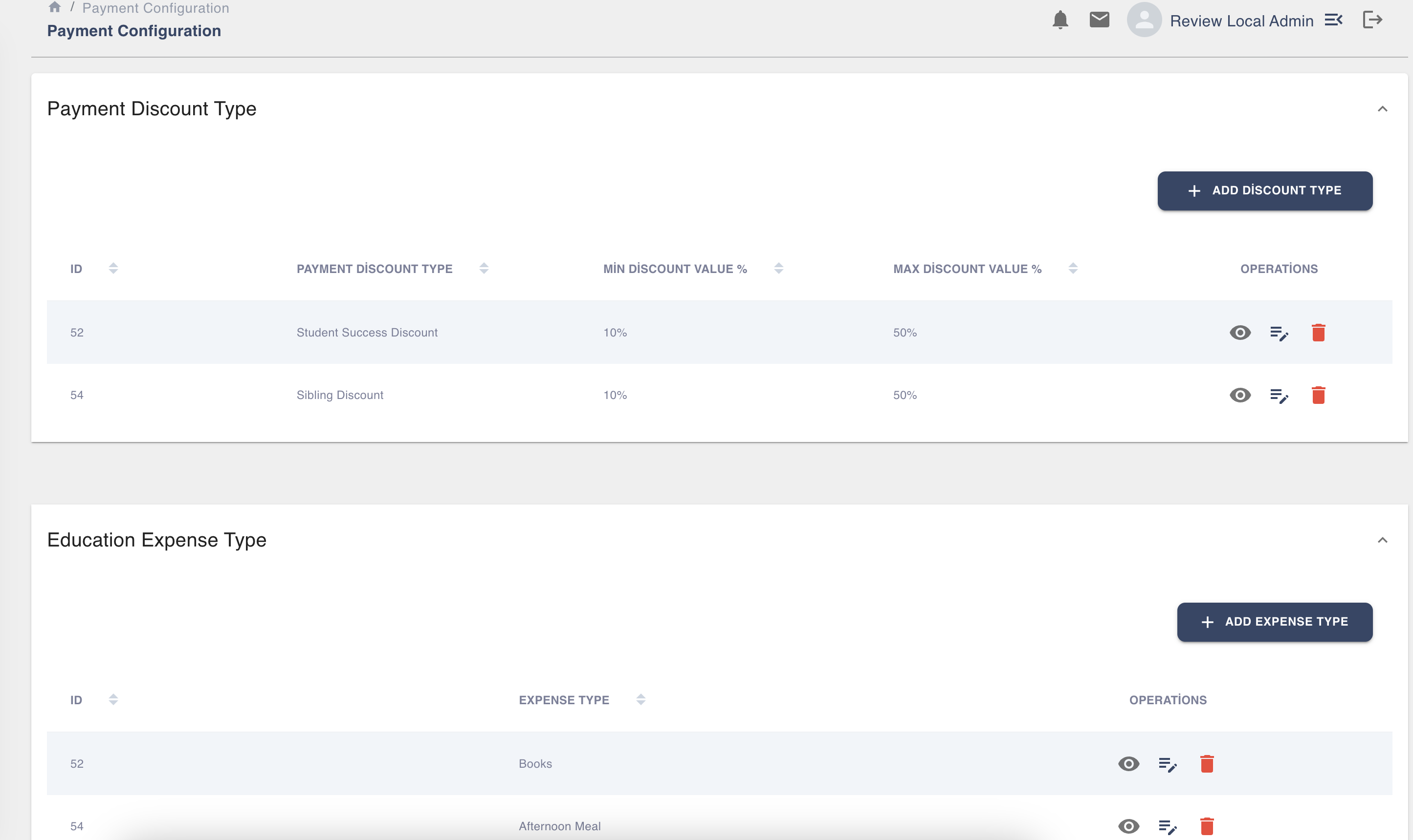Finance Management Interface